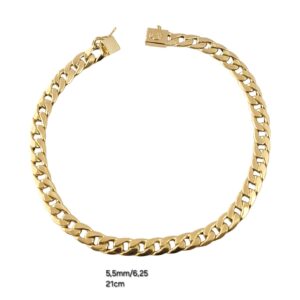 856 - PULSEIRA OURO ELOS  (5.5mm - 21cm)
